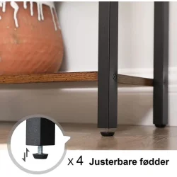 Reol - bogreol i industrielt design - rustik brun 165 x 62 x 24