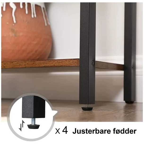 Reol - bogreol i industrielt design - rustik brun 165 x 62 x 24