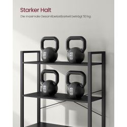 Reol - stuereol i industrielt design - sort 186 x 80 x 30