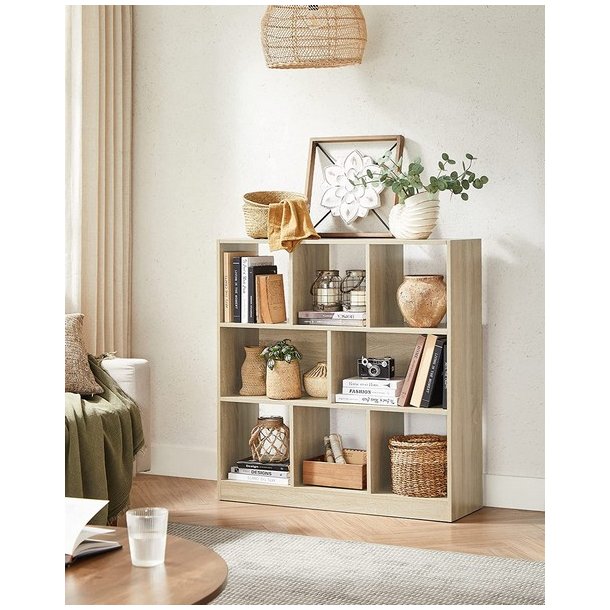 Rumdeler - fritst�ende bogreol - eg brun reol 97,5x30x100