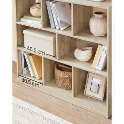 Rumdeler - fritst�ende bogreol - eg brun reol 97,5x30x100