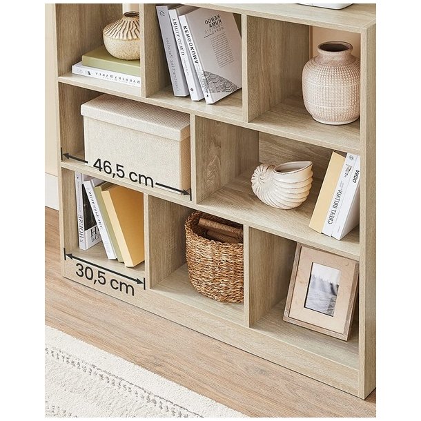 Rumdeler - fritst�ende bogreol - eg brun reol 97,5x30x100