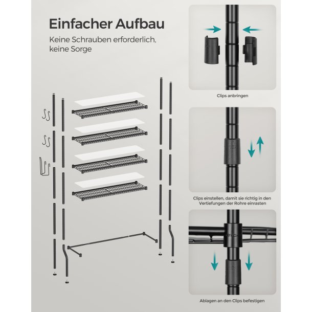 Badevrelsesreol - stlreol til over toilet og vaskemaskine - sort