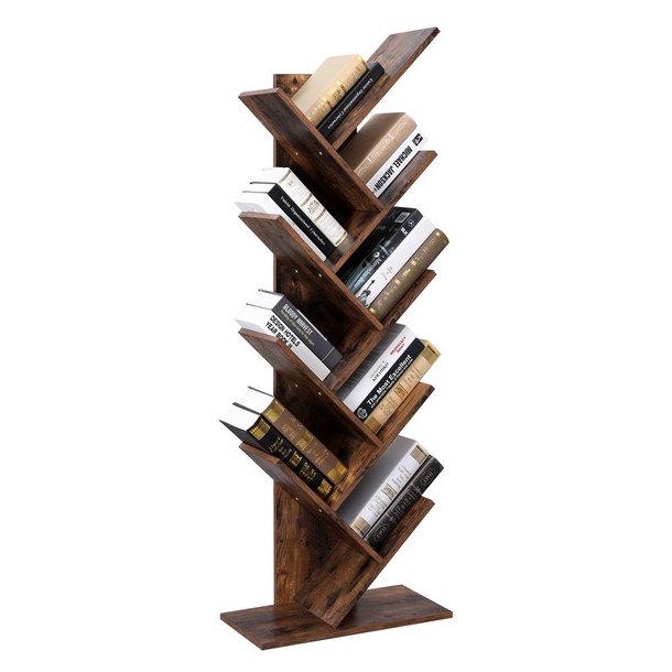 Reol med hylder til b�ger - bogreol - rustik brun 50 x 25 x 142