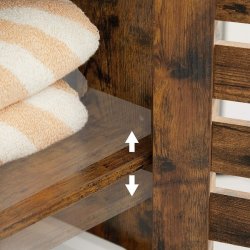 Reol med skab og 3 hylder - rustik brun gulvreol 40 x 30 x 167