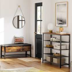 Skoreol med hylder til sko - reol med skohylder - rustik brun