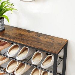 Skoreol med hylder til sko - reol med skohylder - rustik brun
