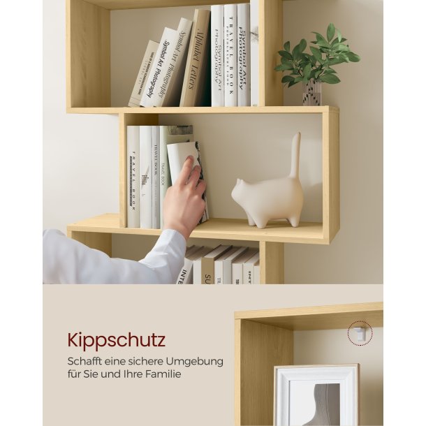 Reol - bogreol, gulvreol og rumdeler - brun 190 x 24 x 70