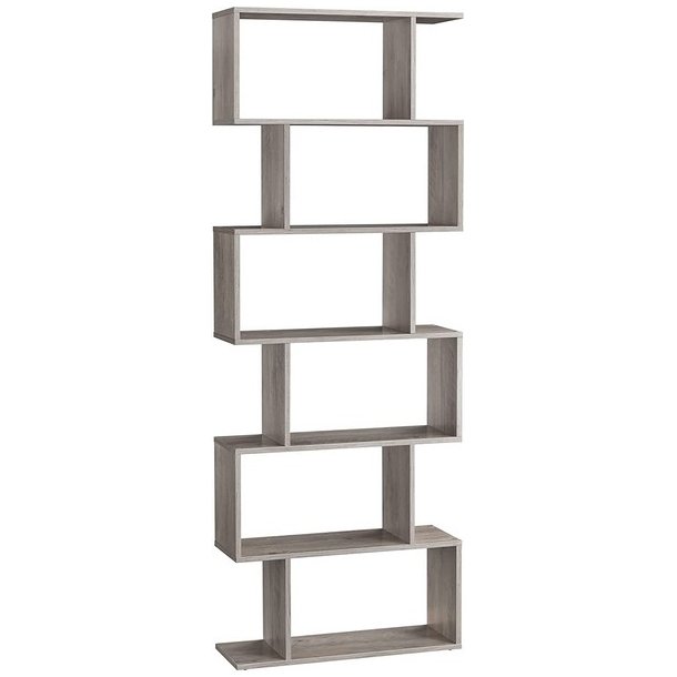 Reol - bogreol i industrielt design - gr� beige 190 x 24 x 70