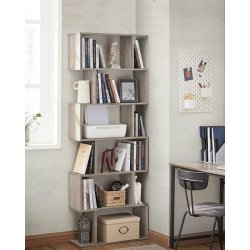 Reol - bogreol i industrielt design - gr� beige 190 x 24 x 70