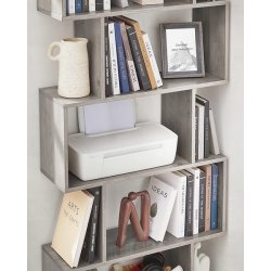 Reol - bogreol i industrielt design - gr� beige 190 x 24 x 70