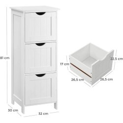Badev�relsesreol - hvid reol til badev�relse 81 x 32 x 30 cm