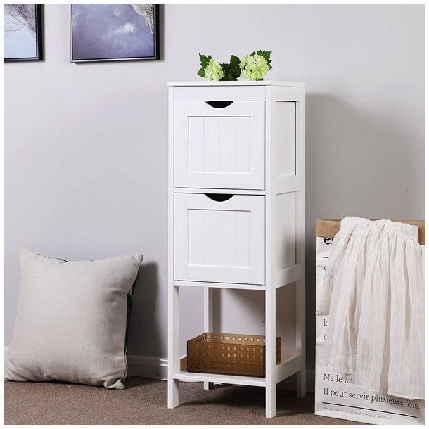 Badevrelsesreol - hvid reol til badevrelse 89 x 30 x 30 cm