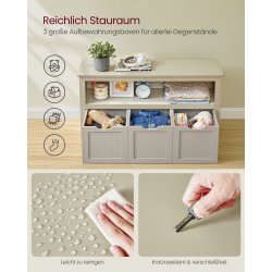 Lille kommode med hylder og kasse til opbevaring - beige 102x30x60