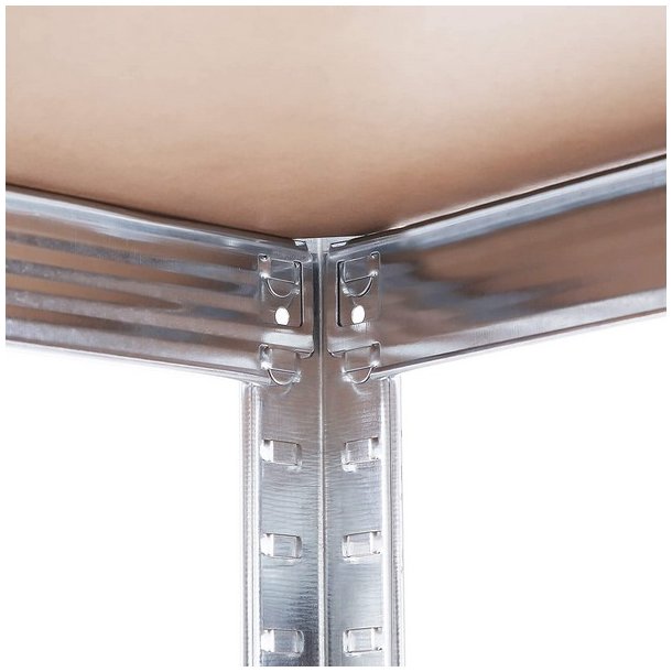 St�lreol - s�t med 2 lagerreoler - s�lv og brun 180 x 90 x 40