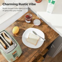 Rullebord med 3 hylder - k�kkenvogn - rustik brun 60x40x89