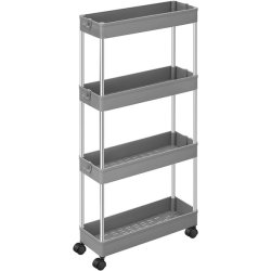 Rullevogn - smal opbevaringsvogn med 4 hylder 40 x 13 x 89