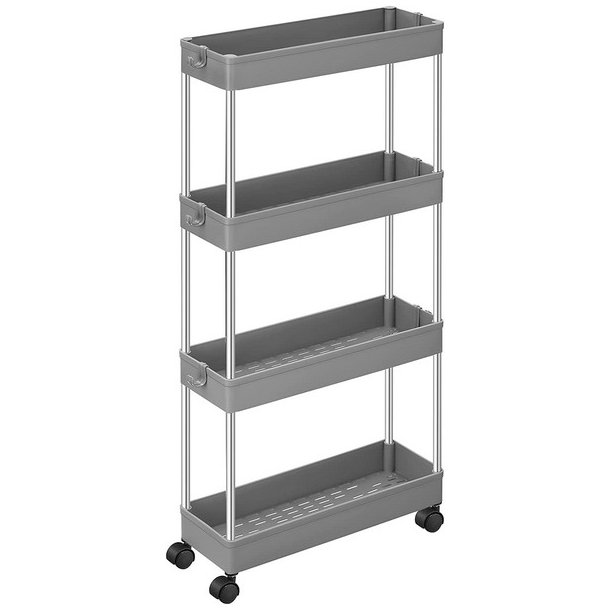 Rullevogn - smal opbevaringsvogn med 4 hylder 40 x 13 x 89