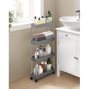 Rullevogn - smal opbevaringsvogn med 4 hylder 40 x 13 x 89