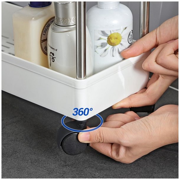 Rullevogn - smal opbevaringsvogn med 4 hylder 40 x 13 x 89