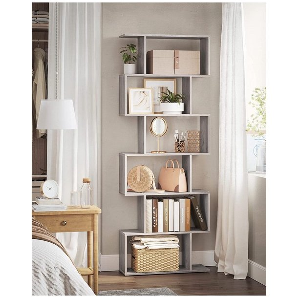 Reol - bogreol i industrielt design - gr� beige 190 x 24 x 70