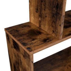 Reol - bogreol i industrielt design - rustik brun 190 x 24 x 70