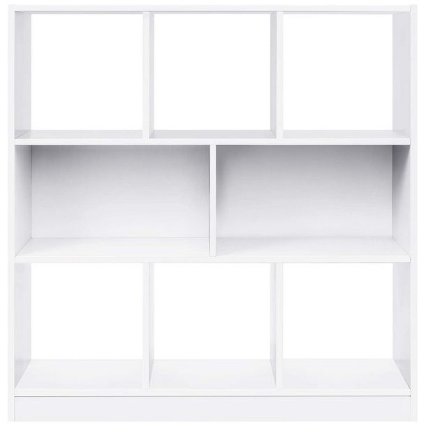 Bogreol - fritstende rumdeler i tr - hvid 98 x 30 x 100