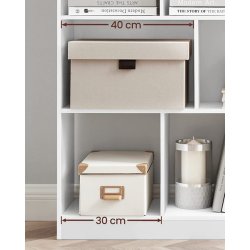 Rumdeler - fritst�ende bogreol - hvid reol 126x30x100