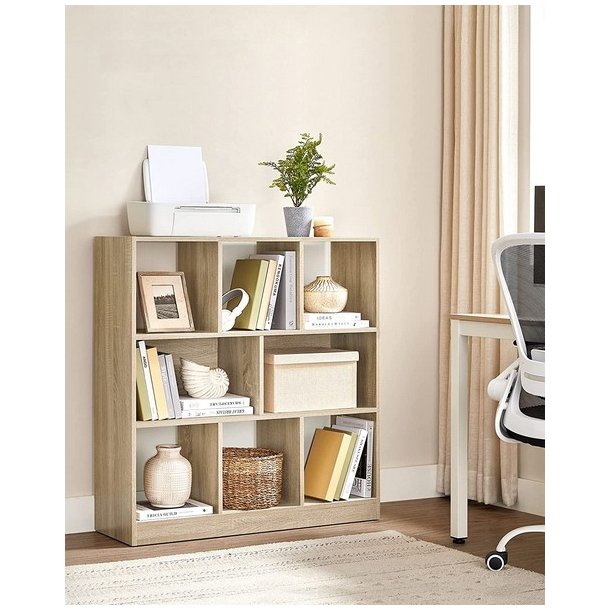 Rumdeler - fritst�ende bogreol - eg brun reol 97,5x30x100