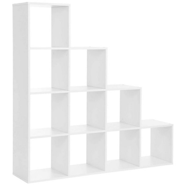 Rumdeler - fritst�ende bogreol i tr� - hvid 130 x 29 x 130