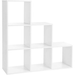 Rumdeler - fritst�ende bogreol i tr� - hvid 97,5 x 29 x 97,5