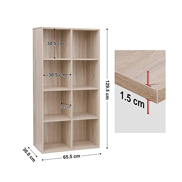 Bogreol - gulvreol og stuereol - brun rumdeler 65,5x30x129,5