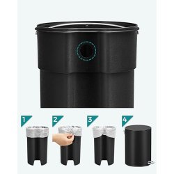 Pedalspand 3L - skraldespand med soft-close l�g - sort metal