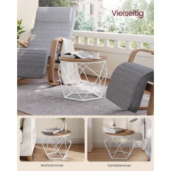 Sofabordss�t - 2 sideborde - runde sofaborde - rustik brun