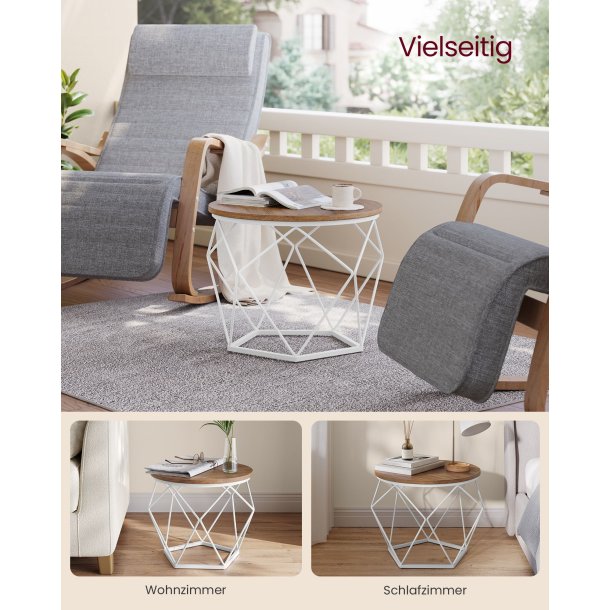 Sofabordss�t - 2 sideborde - runde sofaborde - rustik brun