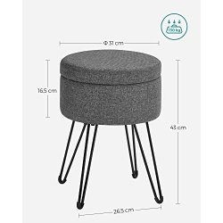 Sidebord med opbevaring - rundt sengebord - m�rkegr� �31