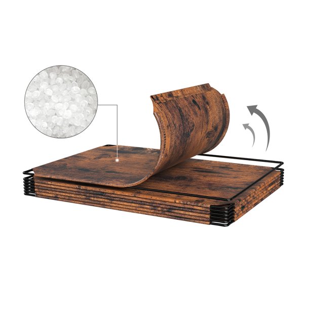 Skoskab i plast - rektangul�rt opbevaringsskab med 10 rum - rustik brun