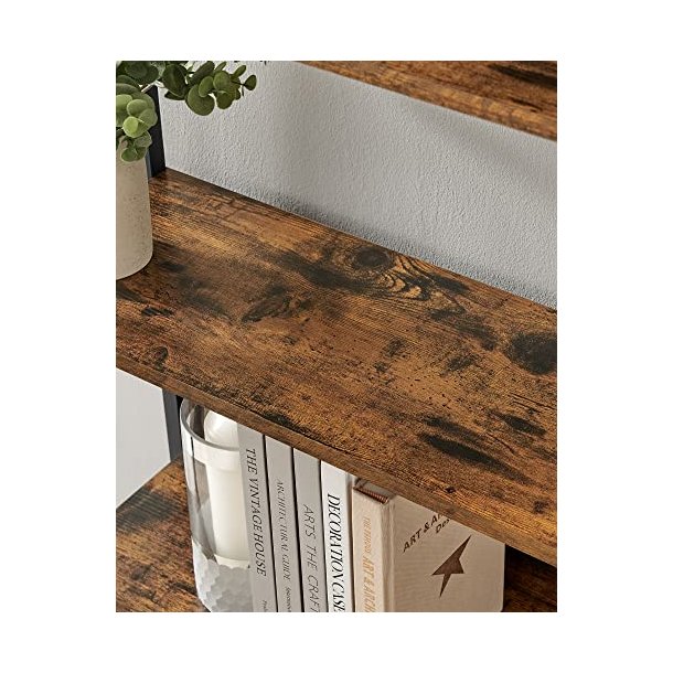 Bogreol med 6 hylder - stuereol - rustik brun 60 x 24 x 186