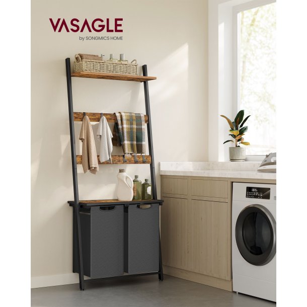 Vasket�jskurve p� stigereol - sorte vasket�jsposer - rustik brun