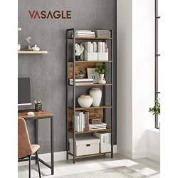 Bogreol med 6 hylder - stuereol - rustik brun 60 x 24 x 186