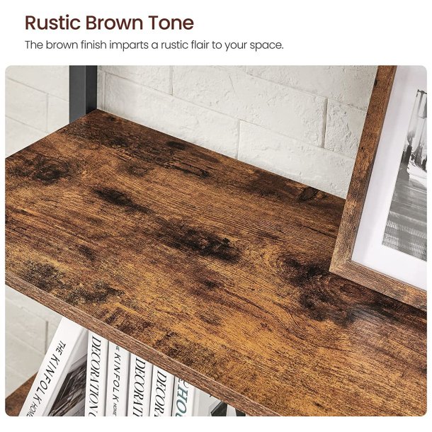 Reol - stuereol i industrielt design - rustik brun 186 x 80 x 30