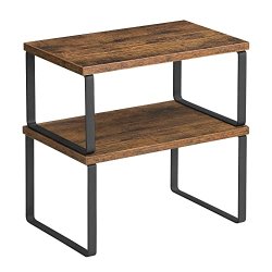 Hylder til bord - s�t med 2 stabelbare k�kkenhylder - rustik brun