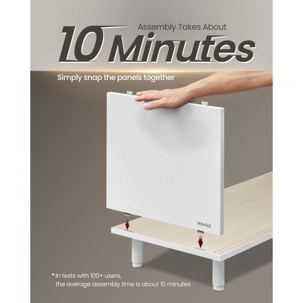 TV-bord - samles uden v�rkt�j - hvid og beige 140x39x45 cm