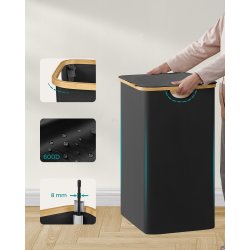 Vasket�jskurv med 2 rum - 2 vasket�jsposer - 130 liter - sort