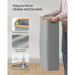 Vasket�jskurv med vasket�jspose - 65 liter - gr� Oxford-stof