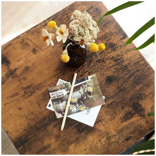 Sidebord - firkantet i industrielt design - rustik brun 45x45x55