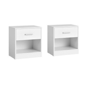 Sengeborde - s�t med 2 sideborde - hvid - 28x39x41