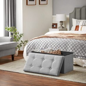 B�nk med kiste - siddeb�nk med opbevaring 76 x 38 x 38 - lysegr�