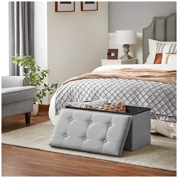 B�nk med kiste - siddeb�nk med opbevaring 76 x 38 x 38 - lysegr�