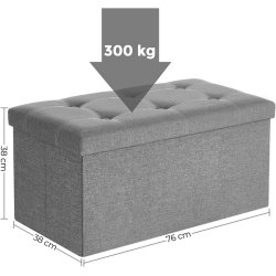 B�nk med kiste - siddeb�nk med opbevaring 76 x 38 x 38 - lysegr�